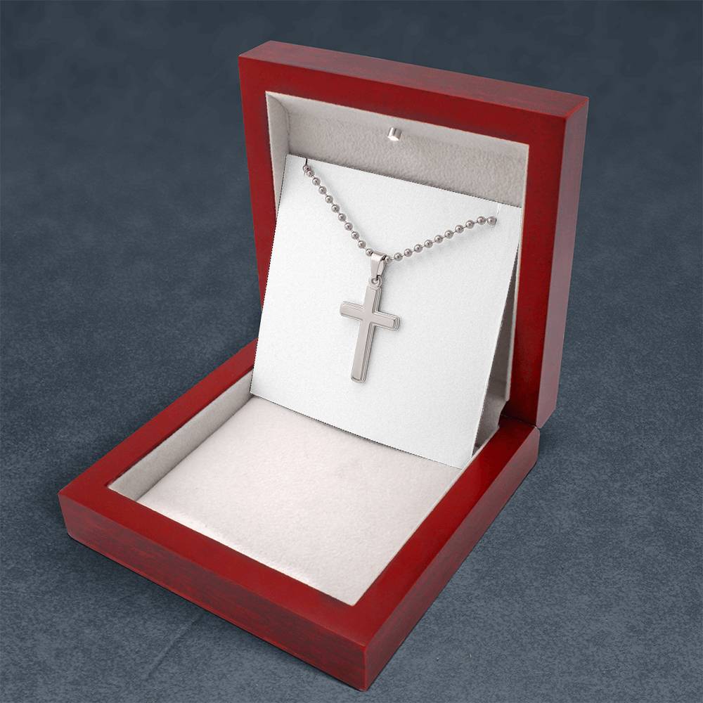 Artisan Cross Necklace with Ball Chain