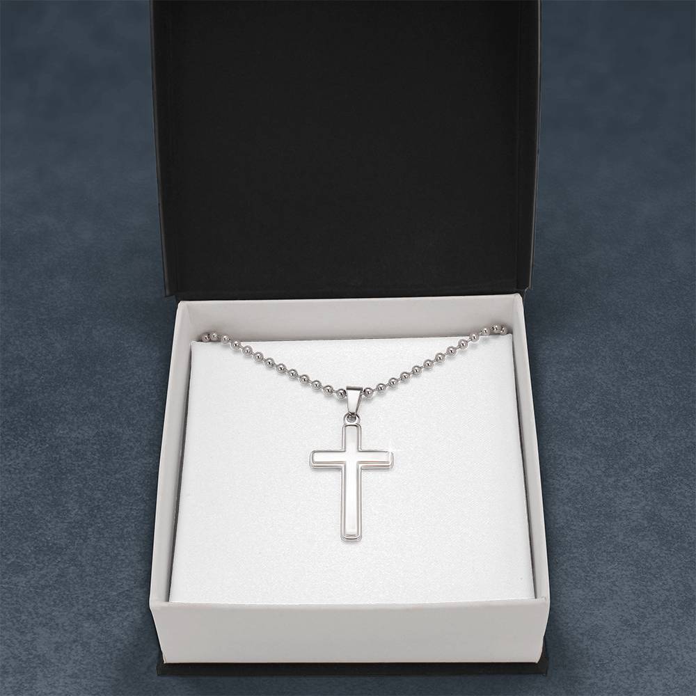 Artisan Cross Necklace with Ball Chain