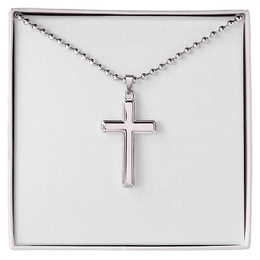 Artisan Cross Necklace with Ball Chain