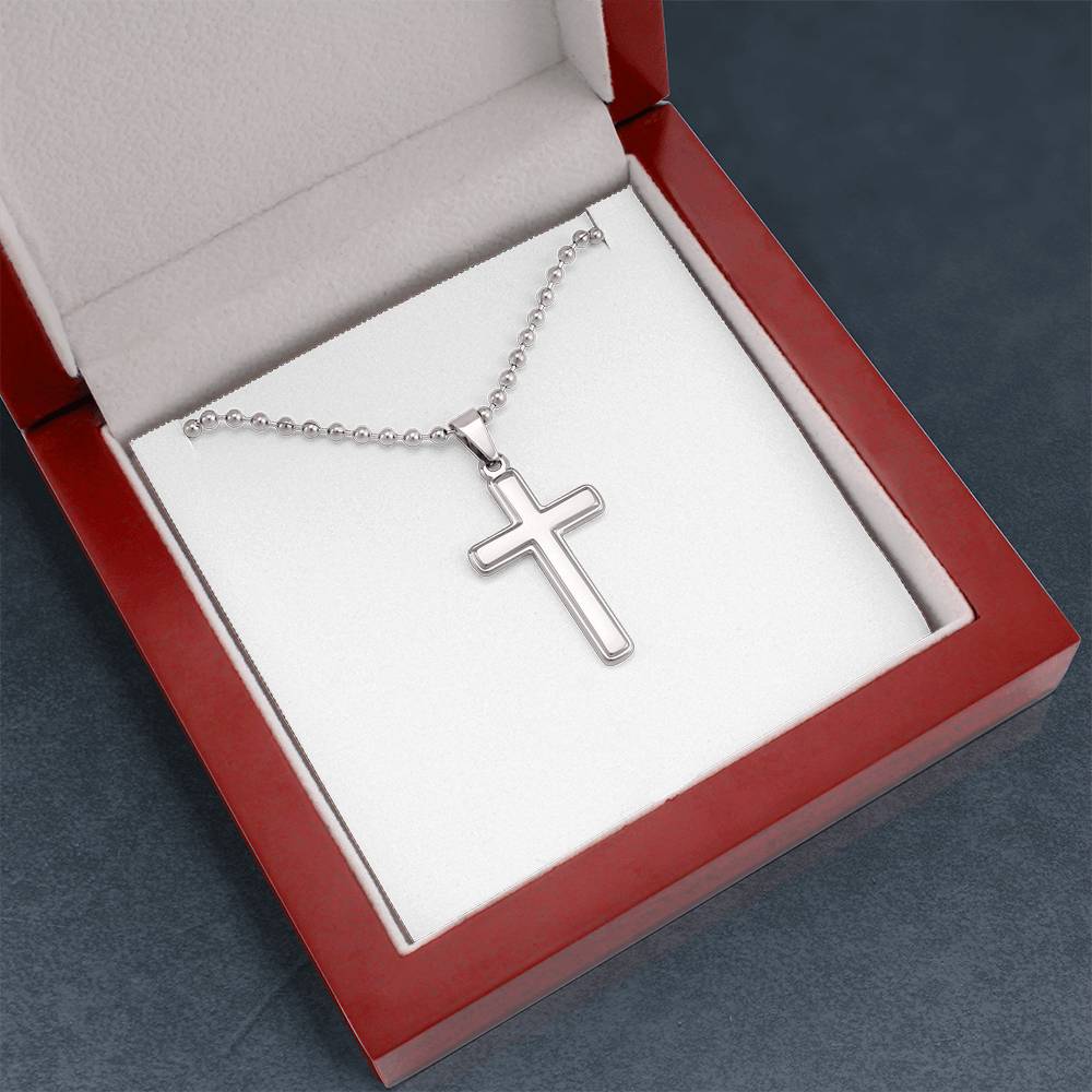 Artisan Cross Necklace with Ball Chain