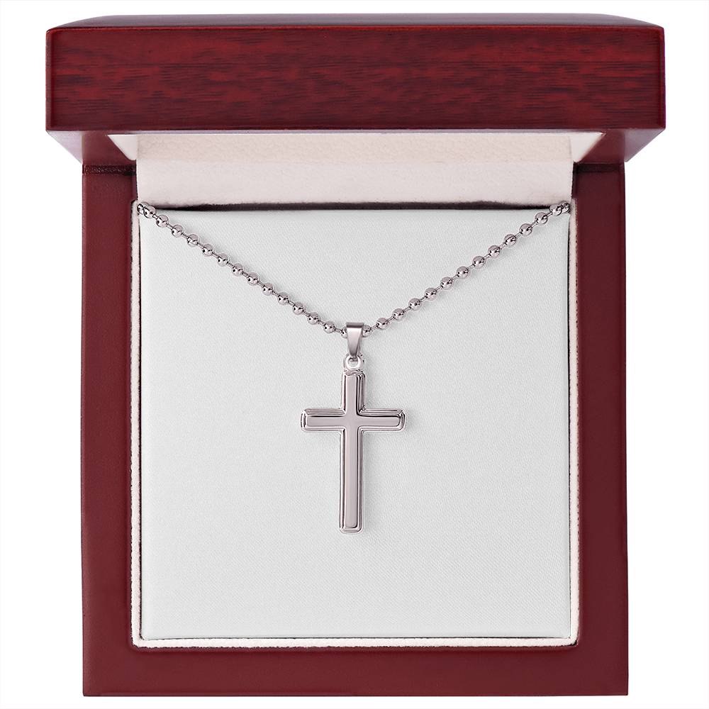 Artisan Cross Necklace with Ball Chain